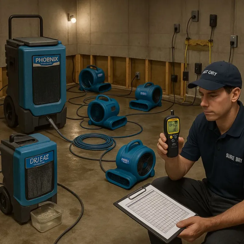 Structural Drying and Dehumidification process in Griggsville, IL